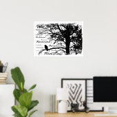 Impression de toile - B&W Nevermore Raven Silhouet (Bureau à domicile)