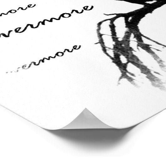 Impression de toile - B&W Nevermore Raven Silhouet (Coin)