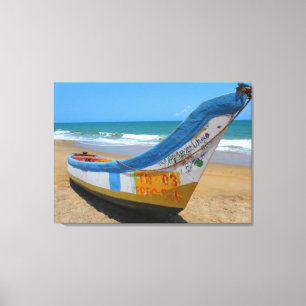 Impression de toile - Bateau de sable blanc Caraïb