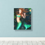 Impression de toile Belle sirène dans le lac (Insitu (Plancher de Bois))