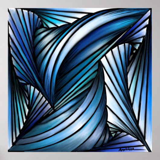 Impression de toile bleue Abstraite (Devant)
