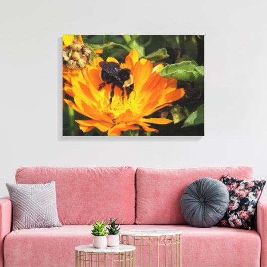 Impression de toile - Calendula et Bee (Insitu(Salon))