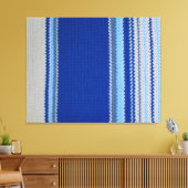 Impression de toile - Crochet Motif Bleu rayures (Insitu(Salon))