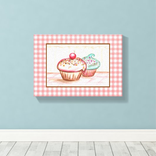 Impression de toile Cupcake (Insitu (Plancher de Bois))