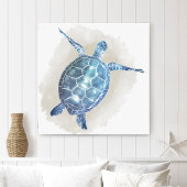 Impression de toile d'aquarelle de tortue