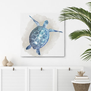 Impression de toile d'aquarelle de tortue