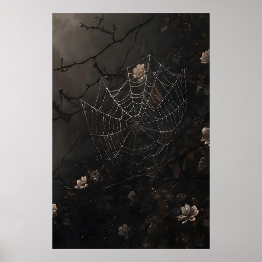 Impression de toile d'araignée florale, Dark Acade (Devant)