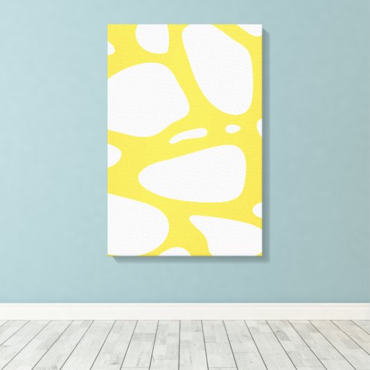 Impression de toile d'art abstrait jaune et blanc (Insitu (Plancher de Bois))