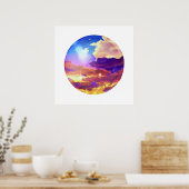 Impression de toile d'art murale de ciel de couche (Cuisine)