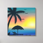 Impression de toile de coucher de soleil tropicale (Recto)