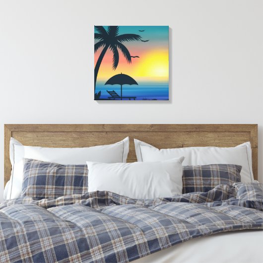 Impression de toile de coucher de soleil tropicale (Insitu(Chambre))
