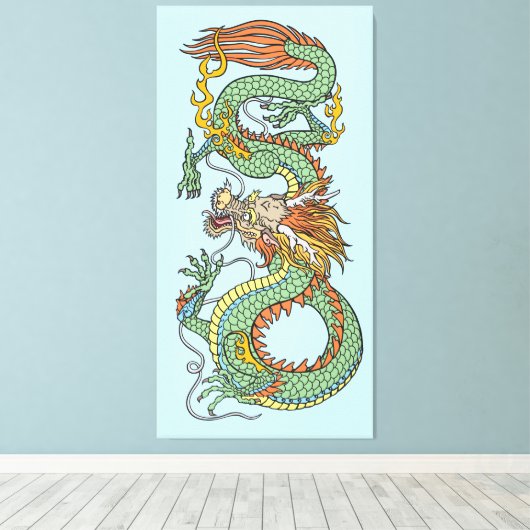 Impression de toile de dragon chinois traditionnel (Insitu (Plancher de Bois))