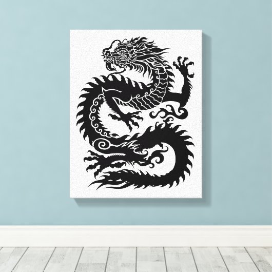 Impression de toile de dragon chinois traditionnel (Insitu (Plancher de Bois))
