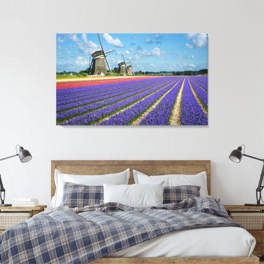 Impression de toile de fleurs et moulins à vent (Insitu(Chambre))