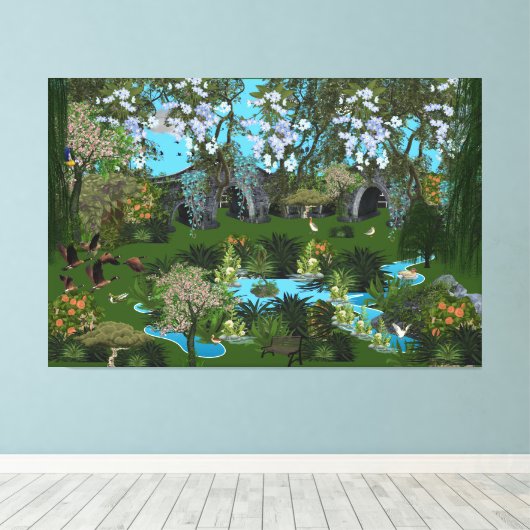 Impression de toile de la scène de la nature (Insitu (Plancher de Bois))