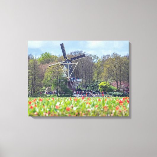 Impression de toile de moulin néerlandais et de ch (Recto)