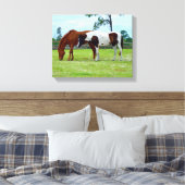 Impression de toile de pâturage de deux chevaux (Insitu(Chambre))