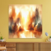 Impression de toile de paysage de ville abstraite (Insitu(Salon))