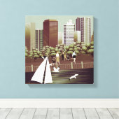 Impression de toile de paysage urbain (Insitu (Plancher de Bois))