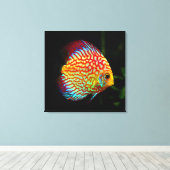 Impression de toile de poisson de l'aquarium Discu (Insitu (Plancher de Bois))