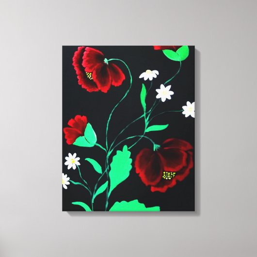 Impression de toile de poppies rouges vibrantes (Recto)