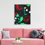Impression de toile de poppies rouges vibrantes (Insitu(Salon))