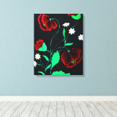 Impression de toile de poppies rouges vibrantes (Insitu (Plancher de Bois))