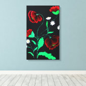 Impression de toile de poppies rouges vibrantes (Insitu (Plancher de Bois))