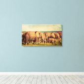 Impression de toile d'éléphants (Insitu (Plancher de Bois))