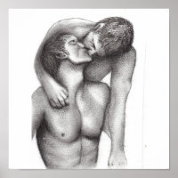 Impression de toile d'embrassement masculin