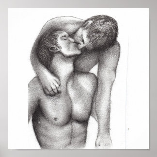 Impression de toile d'embrassement masculin