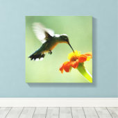 Impression de toile enveloppée de colibri et de fl (Insitu (Plancher de Bois))