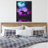 Impression de toile enveloppée Unicorne enchantée (Insitu(Chambre))