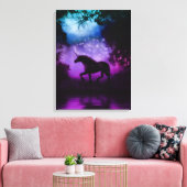 Impression de toile enveloppée Unicorne enchantée (Insitu(Salon))