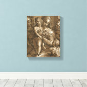 Impression de toile enveloppée "Vierge, Enfant et (Insitu (Plancher de Bois))