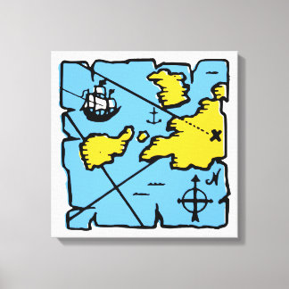 Impression de toile étirée de carte vintage (moyen