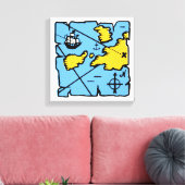 Impression de toile étirée de la carte de pirates (Insitu(Salon))
