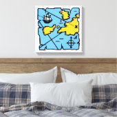 Impression de toile étirée de la carte de pirates (Insitu(Chambre))