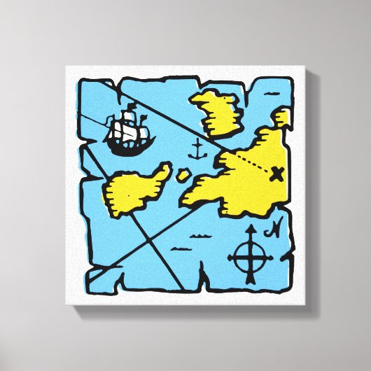 Impression de toile étirée de la carte de pirates (Recto)