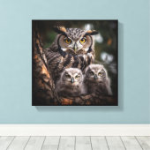 Impression de toile étirée de la famille Owl (Insitu (Plancher de Bois))