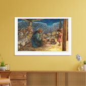 Impression de toile étirée de "Sainte Famille au r (Insitu(Salon))