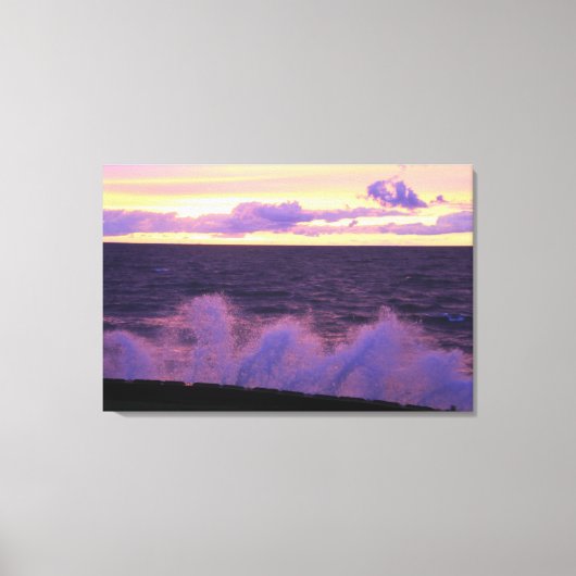 Impression de toile étirée de vague de coucher de (Recto)
