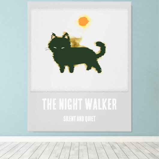 Impression de toile étirée en chat noir (Insitu (Plancher de Bois))