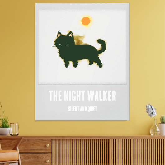 Impression de toile étirée en chat noir (Insitu(Salon))