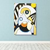 Impression de toile étirée Lady Confiante (Insitu (Plancher de Bois))