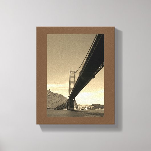 Impression de toile - Golden Gate Bridge (sépia) (Recto)