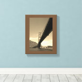 Impression de toile - Golden Gate Bridge (sépia) (Insitu (Plancher de Bois))