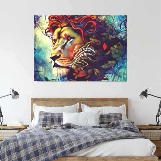 Impression de toile Jungle Lion (Insitu(Chambre))