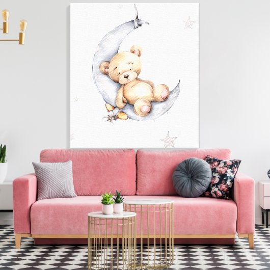 Impression De Toile - Ours Dormant Sur La Lune De  (Insitu(Salon))