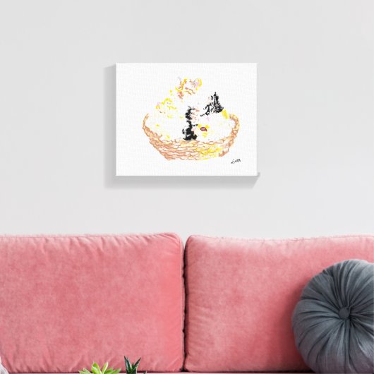 Impression de toile : Panier de Kitten's (Insitu(Salon))